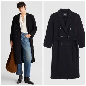 Madwell NWT Double-Faced Brushed Long Coat NW773 Size M Black